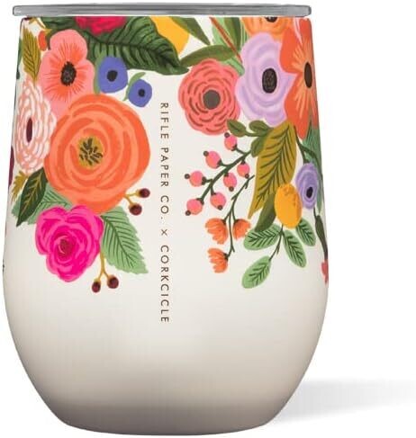 Corkcicle x Rifle Paper Co. Stemless Garden Party Cream 12oz