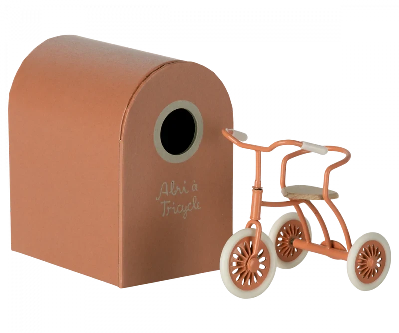 Maileg Mouse Abri a Tricycle Coral