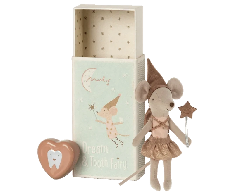 Maileg Tooth Fairy Mouse In Matchbox Rose