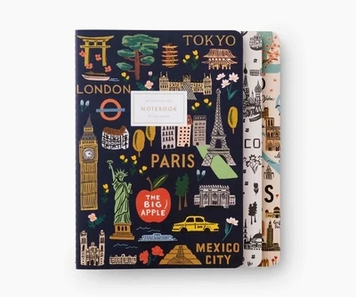 Rifle Paper Co. Notebooks Assorted Set Of 3 Bon Voyage