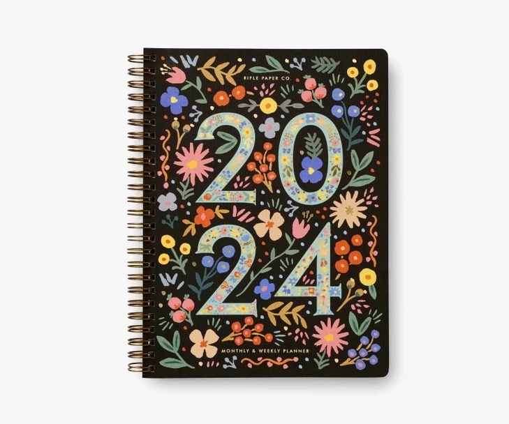 Rifle Paper Co. 12- Month Softcover Spiral Planner Flores 2024