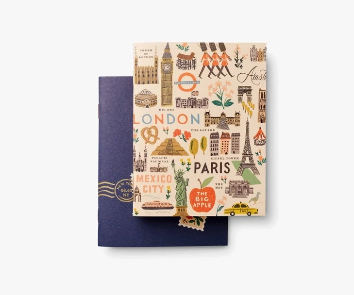 Rifle Paper Co. Pocket Notebooks Set Of 2 Bon Voyage