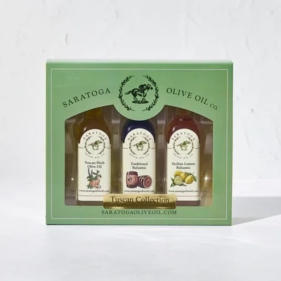 Saratoga Olive Oil And Vinegar Set Of 3 Tuscan Collection 60ml