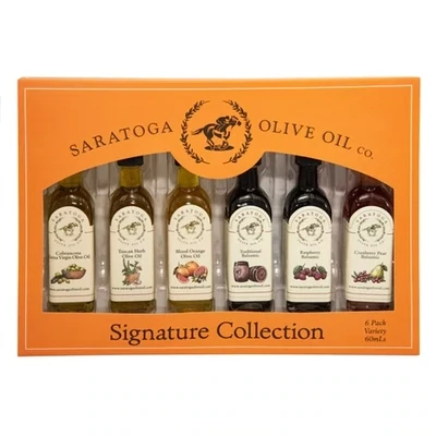 Saratoga Olive Oil And Vinegar Set Of 6 Signature Collection 60ml