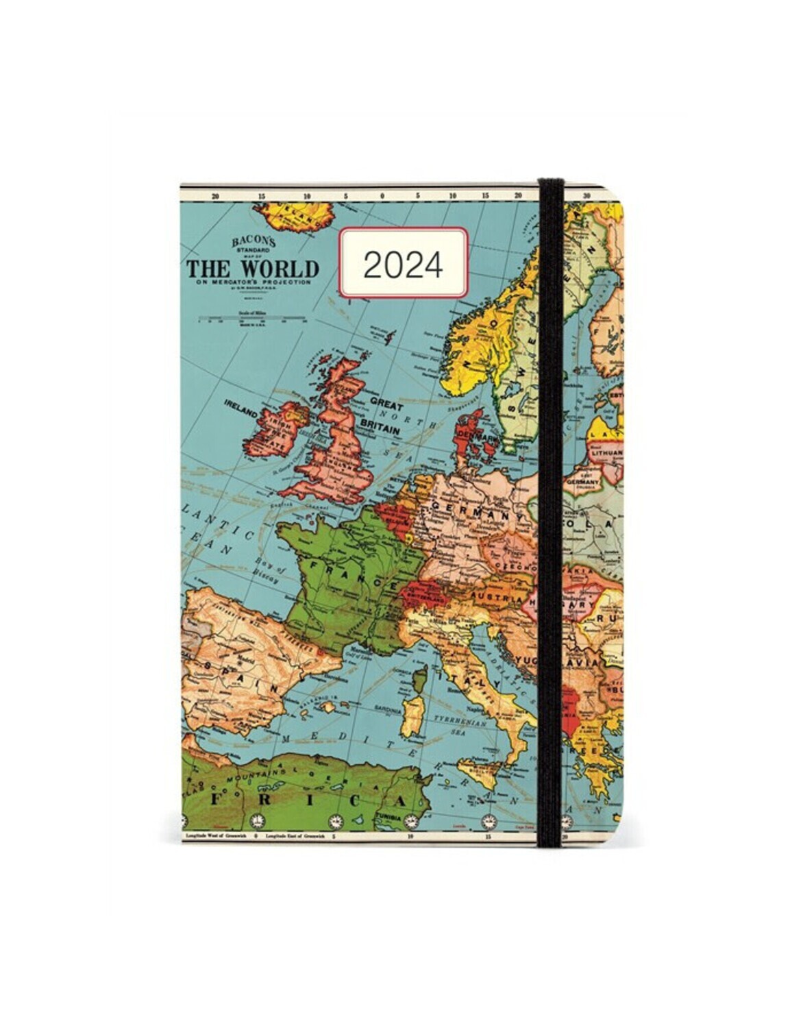 Weekly Planner Vintage Maps 2024