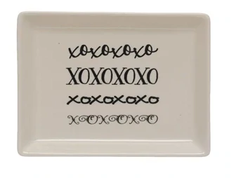 Stoneware White 6&quot; Plate Xo