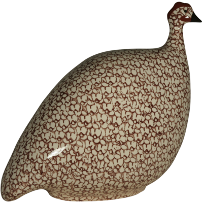 Handcrafted Guinea Fowl White Spotted Bordeaux Med