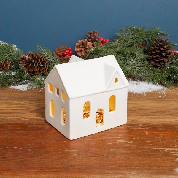 Handmade Stoneware Village House Medium