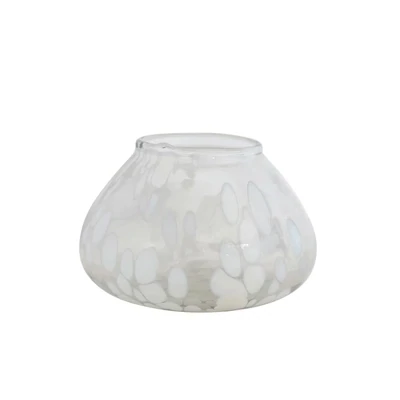 Glass Tealight Holder White And Clear