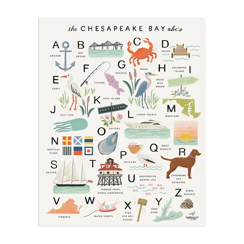 Chesapeake Bay Alphabet Print 11x14