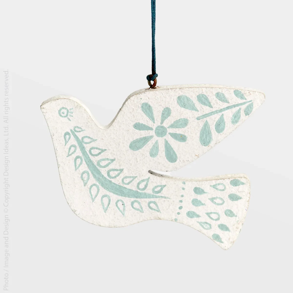 Paper Mache Sugarplum Dove Orament