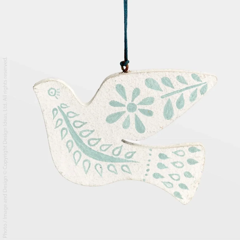 Paper Mache Sugarplum Dove Orament