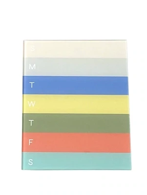 Bright Stripe Glass Desktop Weekly Planner With Easel Back 8x10