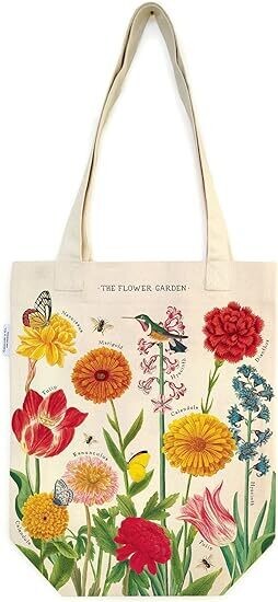 Vintage Tote Bag Flower Garden