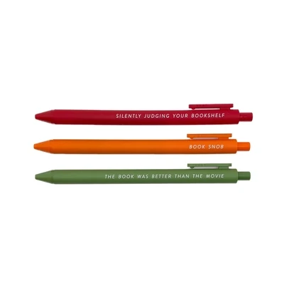 Pens For Book Snobs Set Of 3