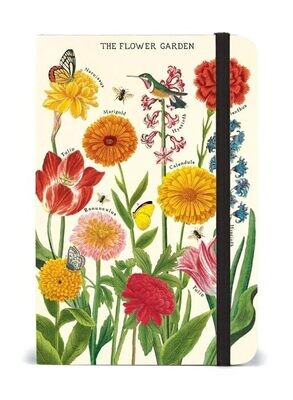 Small Notebook With Elastic Closure Flower Garden