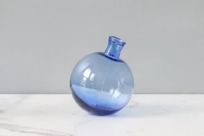 Sphere Bud Vase Blue Glass