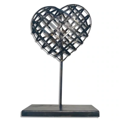 Handcrafted Metal Heart On Stand