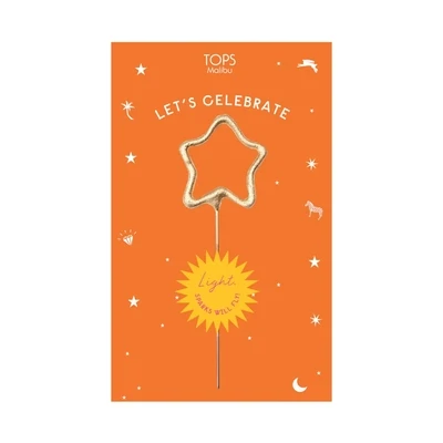 Star Sparkler Orange Card Lets Celebrate