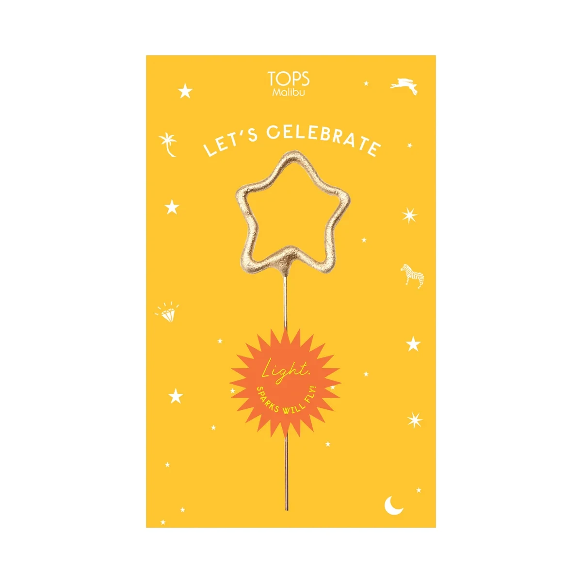 Star Sparkler Yellow Card Lets Celebrate