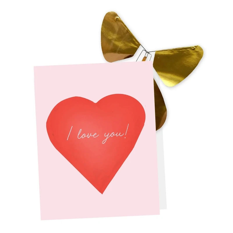 The Magic Butterfly Gold With Valentines Day Card Final Sale
