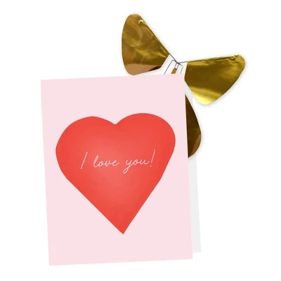 The Magic Butterfly Gold With Valentines Day Card