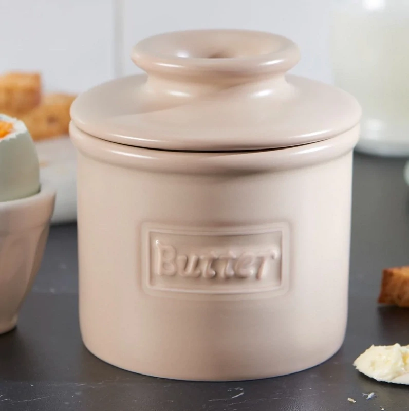 Butter Bell Crock Cafe Beige Matte