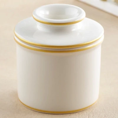 Butter Bell Crock With Brushed Gold Trim