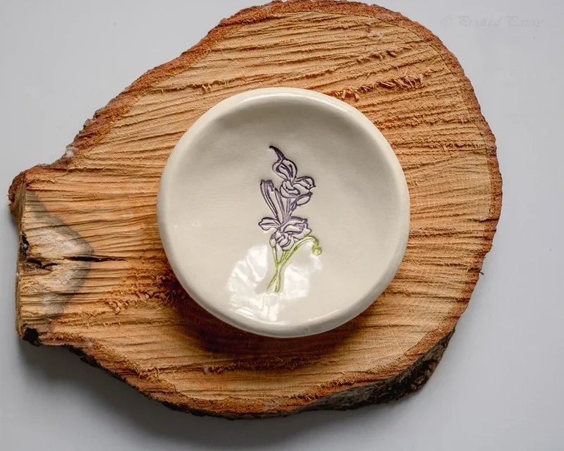 Handmade Ring Dish February Iris