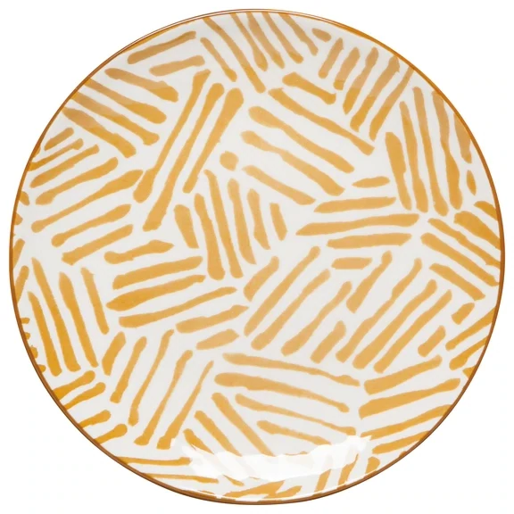 Stoneware Appetizer Plate Ochre Lines Final Sale