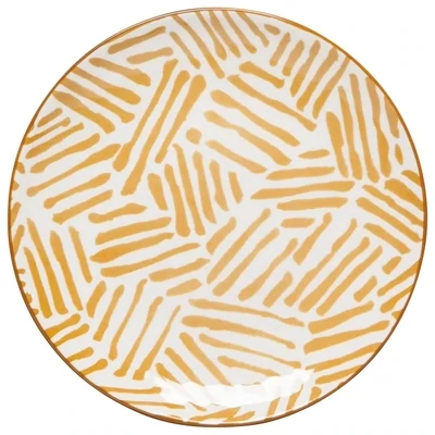 Stoneware Appetizer Plate Ochre Lines