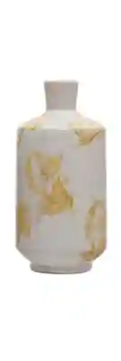 Terracotta Vase With Yellow Transferware Pattern