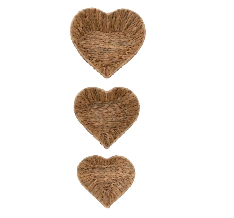 Water Hyacinth Heart Tray Large