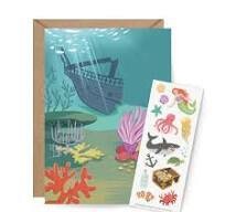 Card Sticker Scene Under The Sea