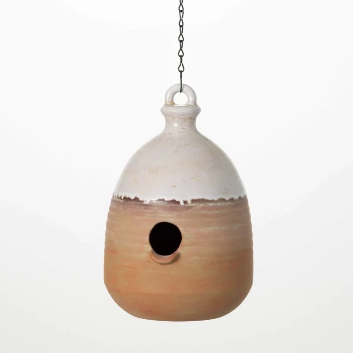 Outdoor Hanging Terracotta Birdhouse