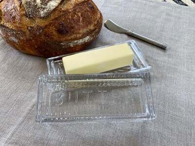 Butter Dish Clear Glass