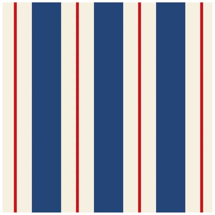 Cocktail Napkins Navy &amp; Red Awning Stripe Pack Of 20