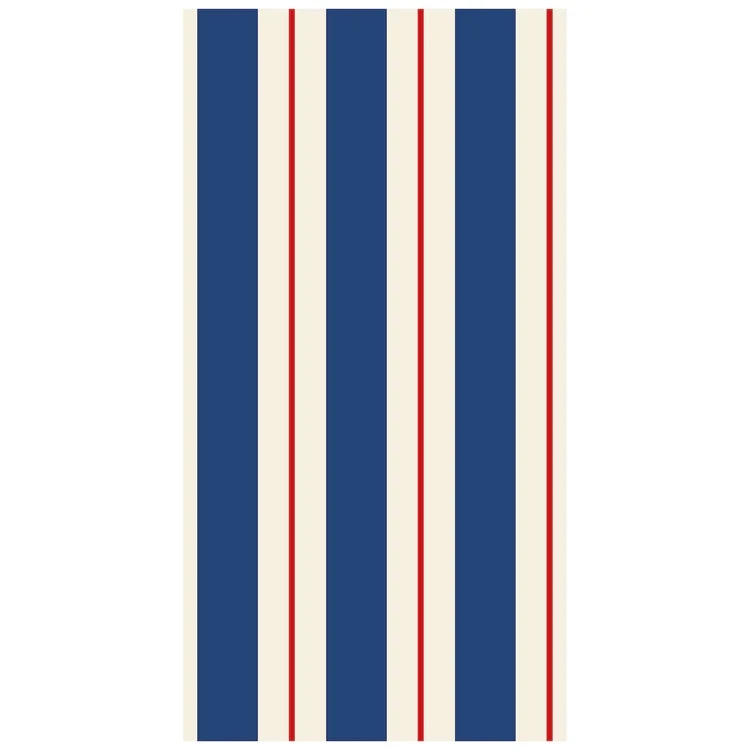 Guest Napkins Navy &amp; Red Awning Stripe