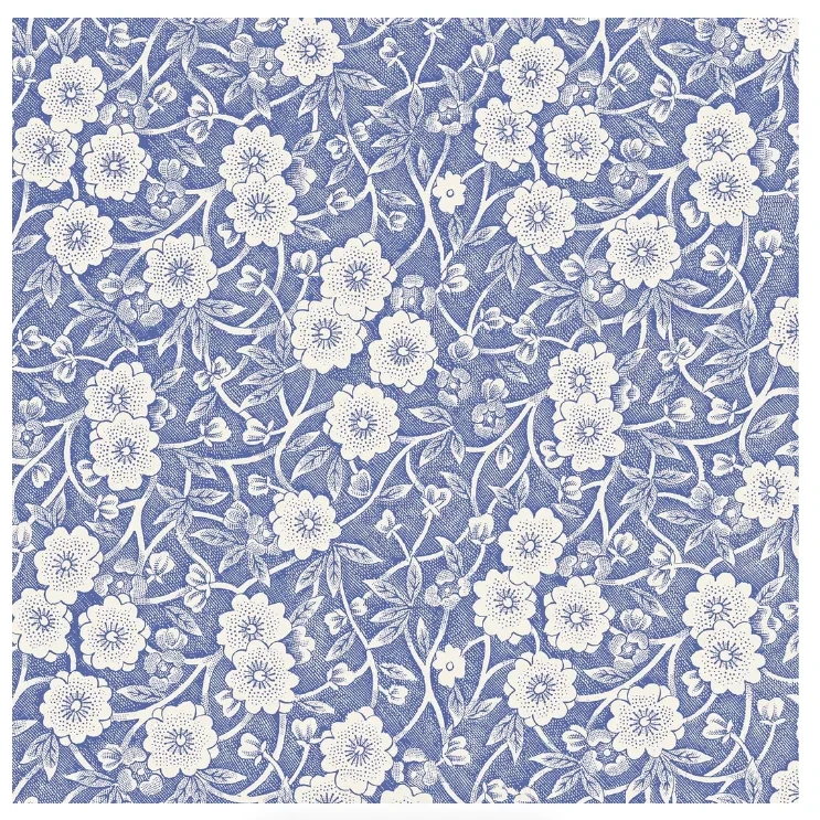 Cocktail Napkins Blue Calico Pack Of 20