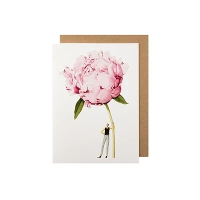 Greeting Card Pink Peony