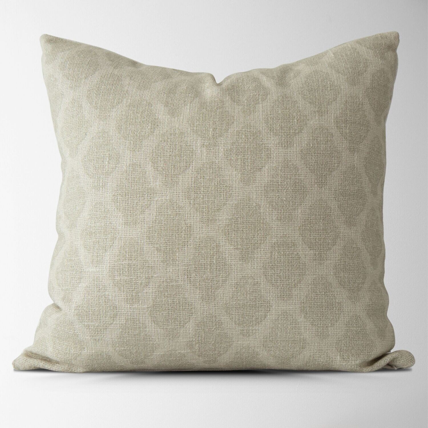Handmade Esme Vintage Damask Pillow Oatmeal &amp; Sage 22"x22"