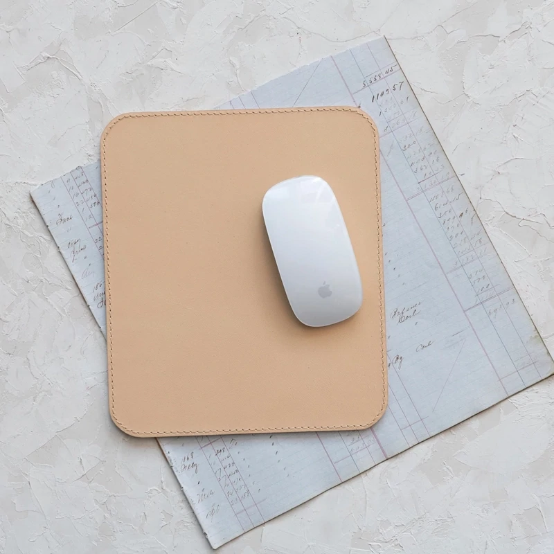 Leather Mouse Pad Tan Final Sale