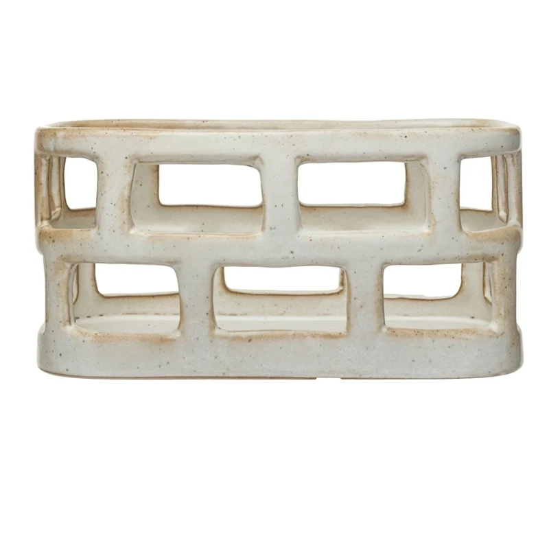 Stoneware Fruit Basket Distressed White