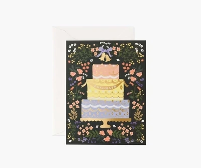 Card Woodland Wedding Cake Congrats