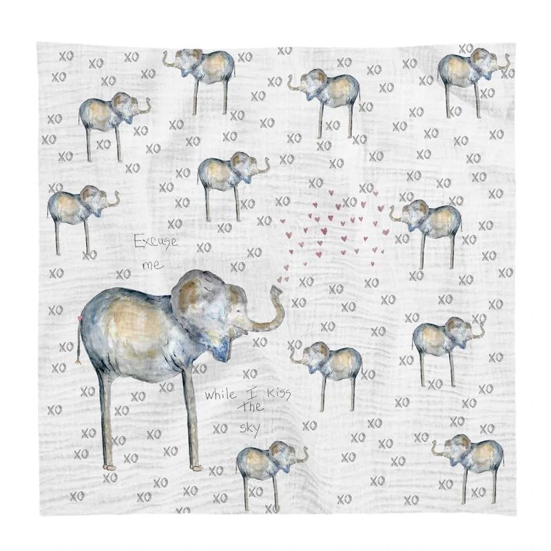 Elephant Baby Muslin Swaddle