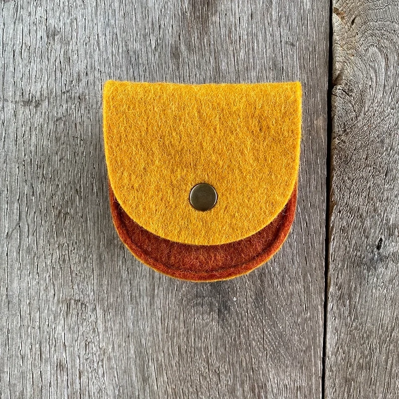The Curve Mini Organizer Pouch Burnt Orange And Mustard