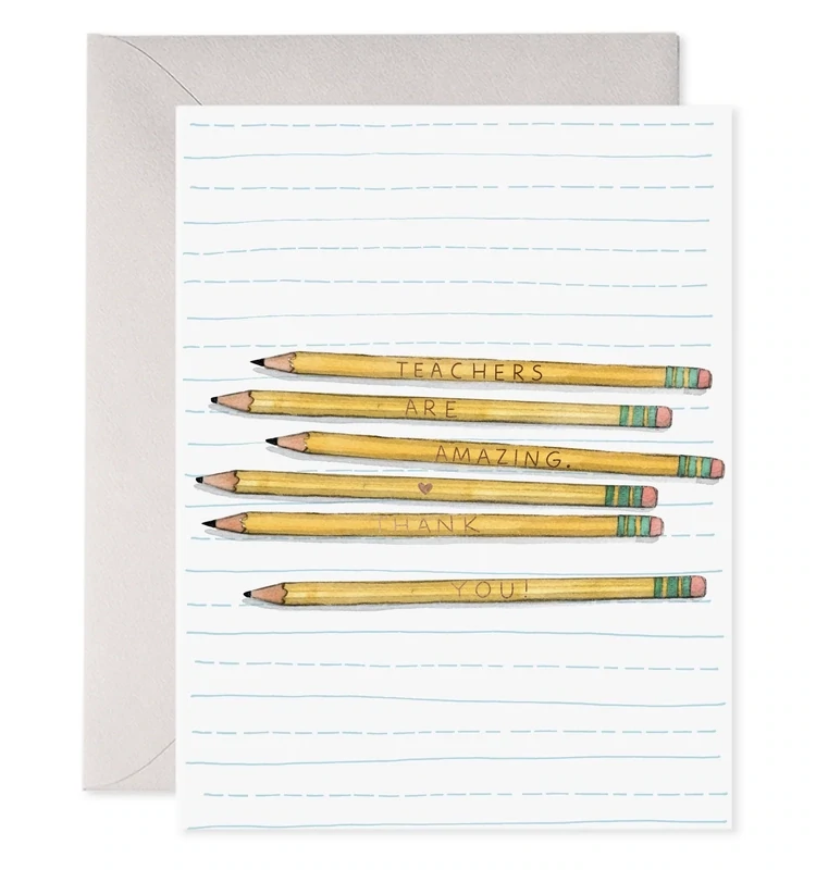 Card Teacher Pencils Thank You