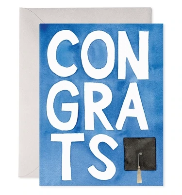 Card Blue Congrats Grad