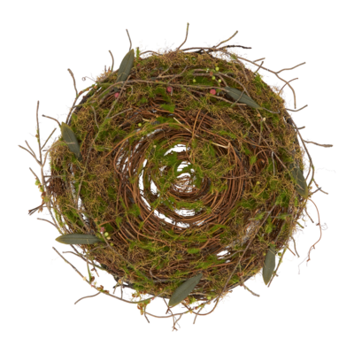 Placemat Round Twig And Moss