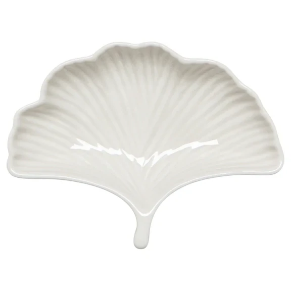 Ginkgo Leaf Oyster Dip Dish Cream